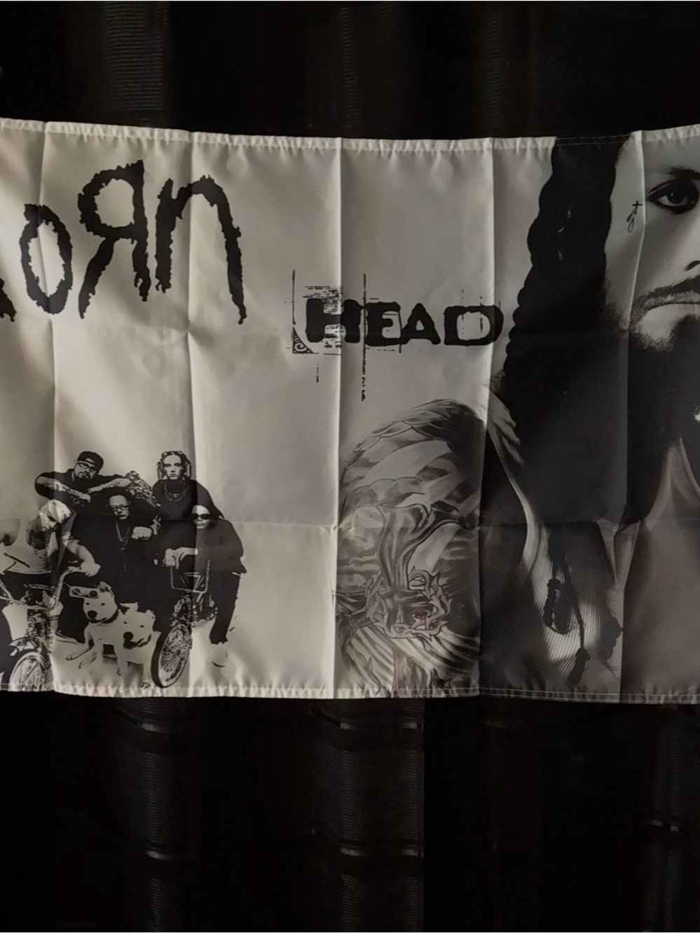 Korn Black and White Graphic Wall Tapestry